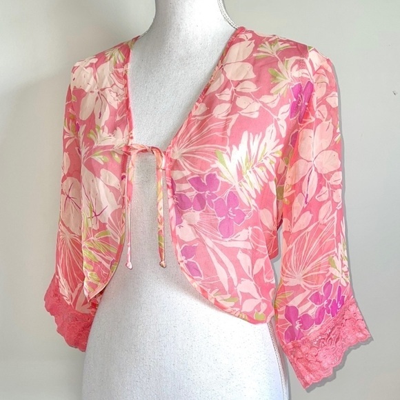 Jones New York Jackets & Blazers - Vintage Jones New York Cropped Chiffon Jacket